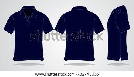 Download Navy Blue Polo Shirt Template Stock Vector 732793036 ...