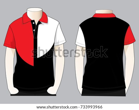 Black Red White Sport Polo Shirt Stock Vector 733993966 - Shutterstock