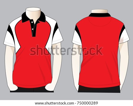 Red Black White Polo Shirt Design Stock Vector 750000289 - Shutterstock
