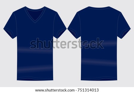 Download Navy Blue V Neck T Shirt Stock Vector 751314013 - Shutterstock