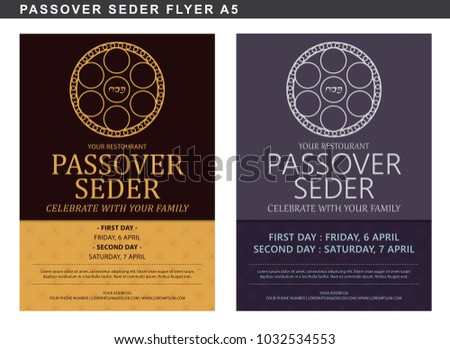 passover seder flyers colorful background vector stock vector passover seder flyers