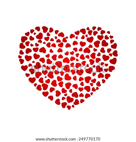 Pattern Hearts Forming Big Heart Vector Stock Vector 366513671 ...