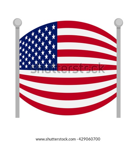 Cartoon Outline Vector Illustration American Flag Stock Vector 43411189