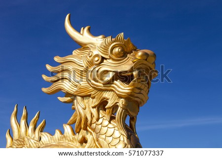 Golden Dragon statue in Hue, Vietnam