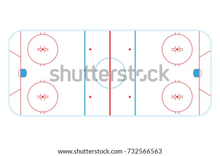 Ice Hockey Rink Isolated On White Stock Vector 732566563 - Shutterstock