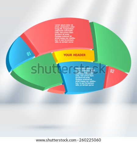 vector divided circle into 3 Segmented Multicolored Stock Set Pie Charts Two Vector