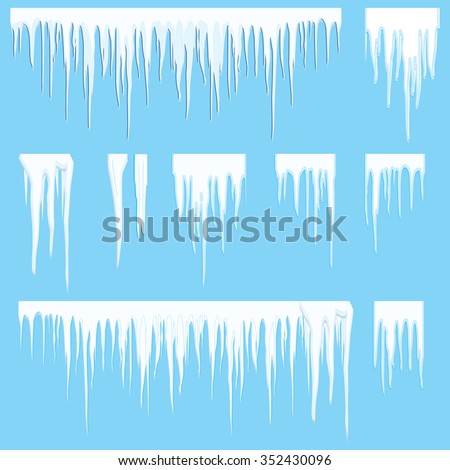 Icicles Vector Illustration Set Stock Vector (Royalty Free) 352430096