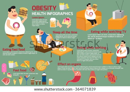 Fat Man Obesity Elements Infographics Vector Stock Vector 364071839 ...