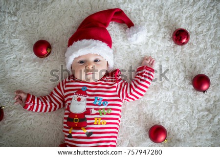 Christmas Portrait Cute Little Newborn Baby Stock Photo Edit Now