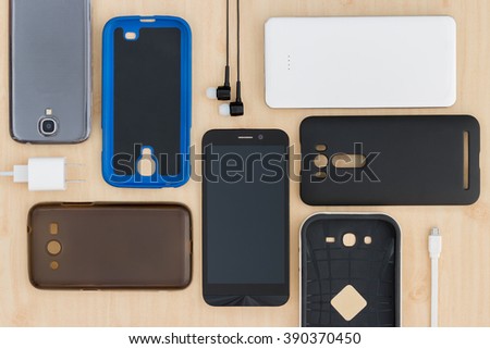 collection Cell phone,  smartphone and accessories for background