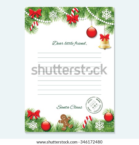 Christmas letter from Santa Claus template.