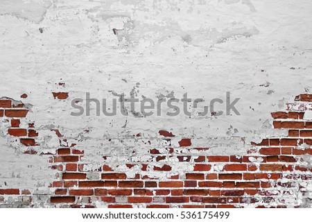 Urban Vintage Red White Brick Wall With Broken Plaster Background Graffiti Art Empty Texture Urban Vintage Red White Brick Wall With Broken Plaster Background Graffiti Art Empty Texture
