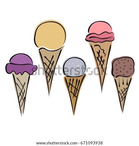 Zentangle Ice Cream Set Coloring Book Stock Vector 363812960 - Shutterstock