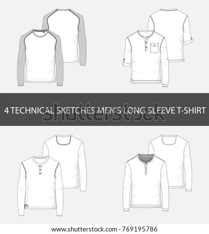 long sleeve shirt technical drawing