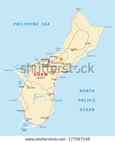 Guam Political Map Capital Hagatna Agana Stock Vector 671610781 ...