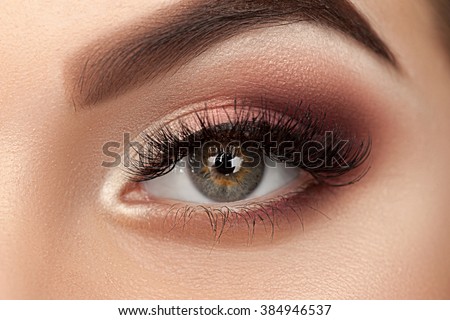 Beauty eye of woman with amazing make-up. Close up photo.
