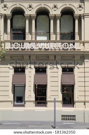 MELBOURNE AUSTRALIA - March 8, 2014: Louis Vutton shop on Collins Street - Louis Vutton is a French fashion house founded in 1854 by Louis Vuitton