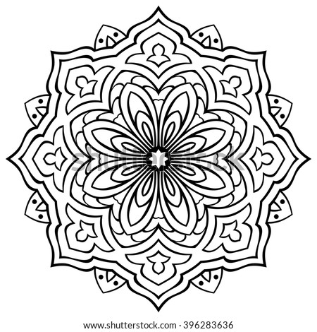 Vector Simple Mandala On White Background Stock Vector 396283636