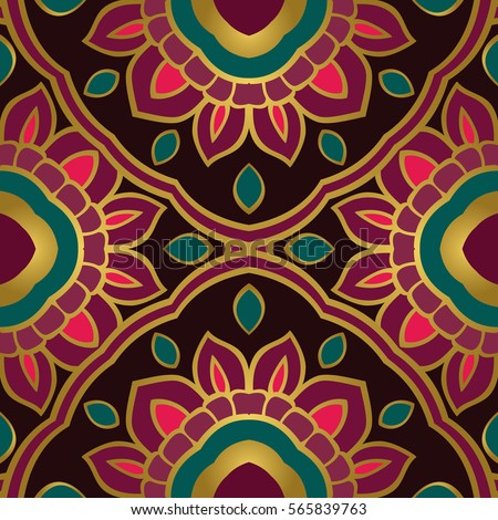 The Pattern With Floral Simple Mandalas Oriental Colorful Ornament Template The Pattern With Floral Simple Mandalas Oriental Colorful Ornament Template