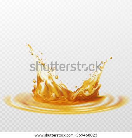 Beer foam splash of white and yellow color on a transparent background. Vector illustration EPS10