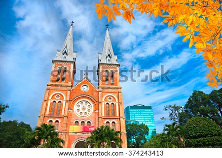 Notre Dame cathedral in Ho Chi Minh City, Vietnam.
