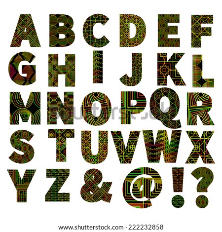 3d English Alphabet Fonts Architect Texture Stock Illustration ...
