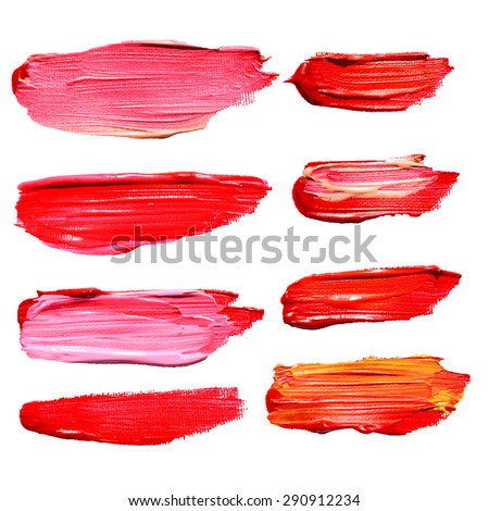 Hand drawn oil paint strokes. Vector background stains set.