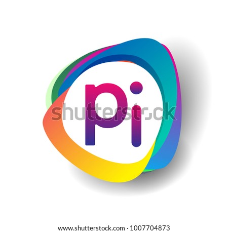 Letter PI Logo Colorful Splash Background Stock Vector 1007704873 ...