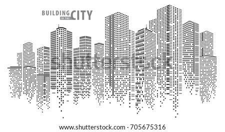 City Vector Building Night City Skyline Stock Vector 705675316 ...