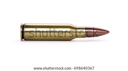 bullet on white background