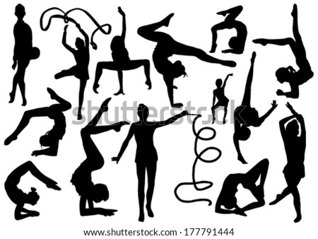 Rhythmic Gymnastic Collection Vector Stock Vector 88885682 - Shutterstock