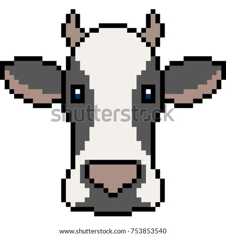 Vector Pixel Art Cow Isolated Stock Vector 753853540 - Shutterstock