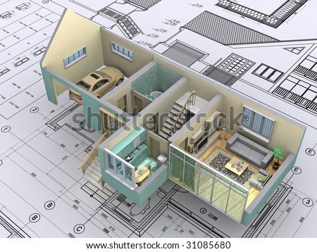 Architecture Drawing 3d 3d house plans stock images, royalty-free images & vectors Architecture Drawing 3d 3d house plans stock images, royalty-free images & vectors