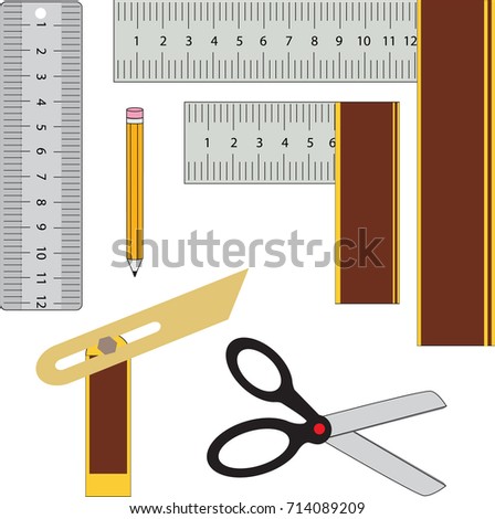 Vector Collection Of Woodworker Or Carpenter Hand Tools For Marking Layout Measuring And Vector Collection Of Woodworker Or Carpenter Hand Tools For Marking Layout Measuring And