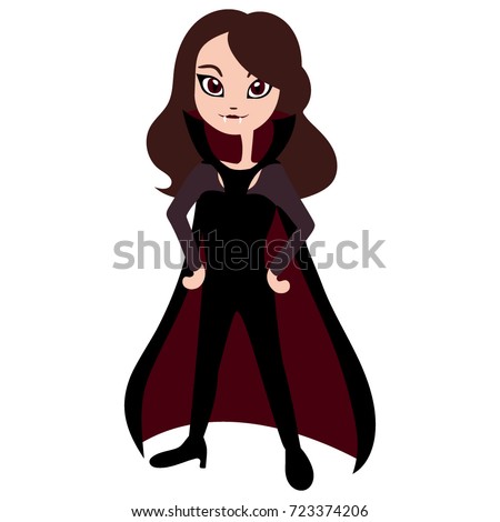 Cute Vampire Girl Vector Illustration Cartoon Stock Vector 