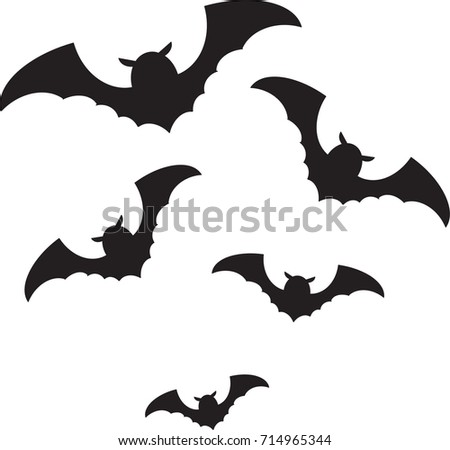 Collection Set Halloween Ghosts Bats Stock Vector 108430697 - Shutterstock