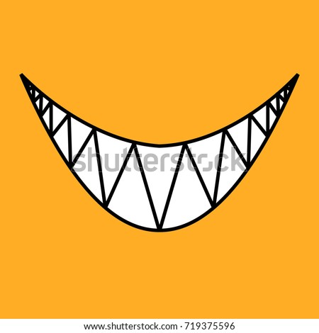 Happy Halloween Evil Smile On Yellow Stock Vector 719375596 - Shutterstock