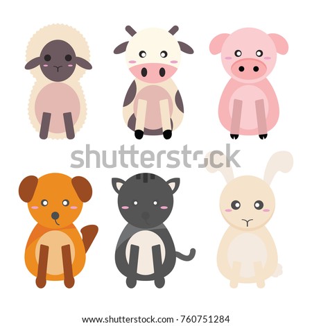Baby Animals Cartoon Set Vector Format Stock Vector 72179161 - Shutterstock