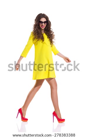 Yellow dress red heels Yellow dress red heels