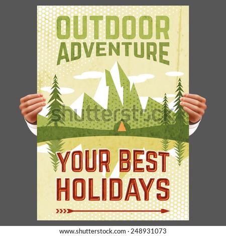 Your Best Outdoor Holiday Adventure Hiking Stock Vector 