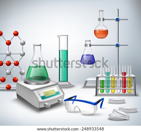 Science Laboratory Equipment Decorative Icons Set Stock Vector ...