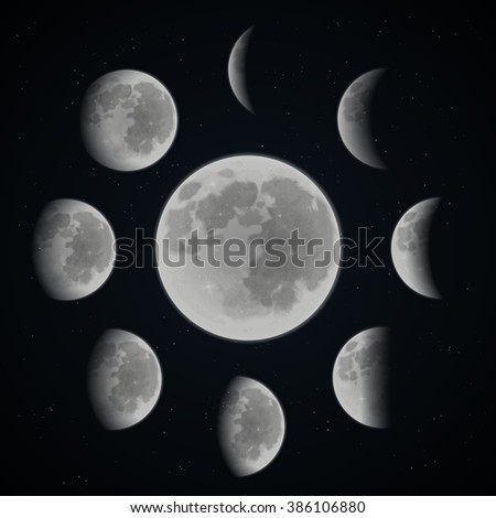 Moon Phases Moon Calendar Stock Illustration 42812236 - Shutterstock