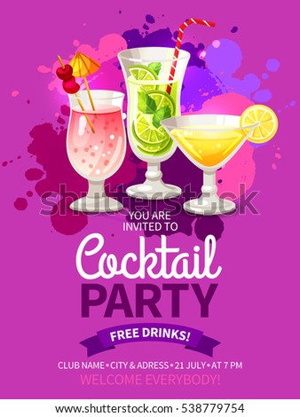 Lounge Bar Party Poster Stock Vector 127795859 - Shutterstock