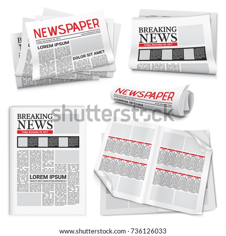 Newspaper Theme Logo | set newspaper icons on white background stock vector Newspaper Theme Logo | set newspaper icons on white background stock vector