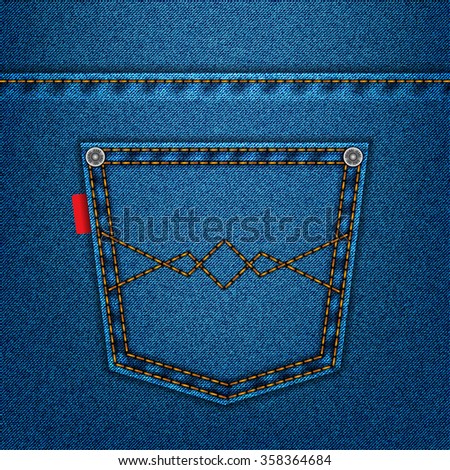 Jeans Pocket Denim Background Vector Eps Stock Vector 109519790 ...