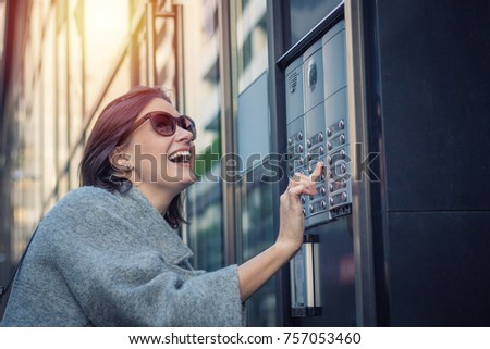 Image result for woman ringing door bell with wine