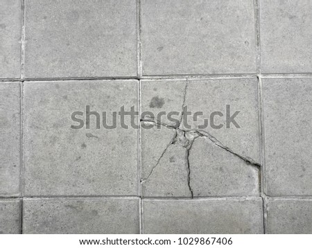 Cracked Pathway Close Up Cement Floors Top View Tile Cracked Pathway Close Up Cement Floors Top View Tile