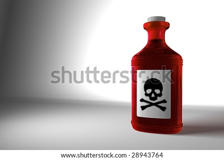 Poison Bottle Warning Sign Label Isolated Stock Photo 61921717