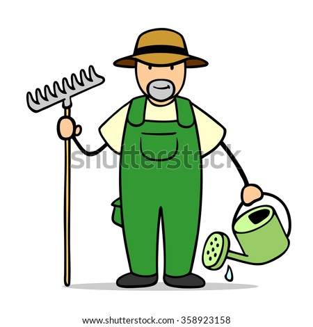 Happy Cartoon Woman Gardener Holding Her Stock Illustration 361737278 ...