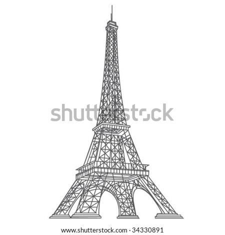 3d Eiffel Tower Render Pencil Drawing Stock Illustration 421353763 ...